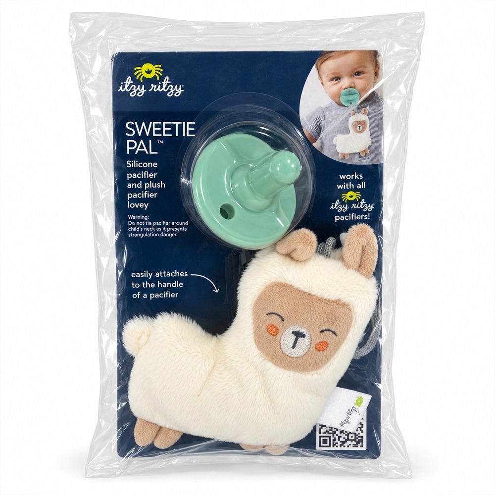 Itzy Ritzy OS Sweetie Pal Llama Plush Lovey Mint Silicone Pacifier New